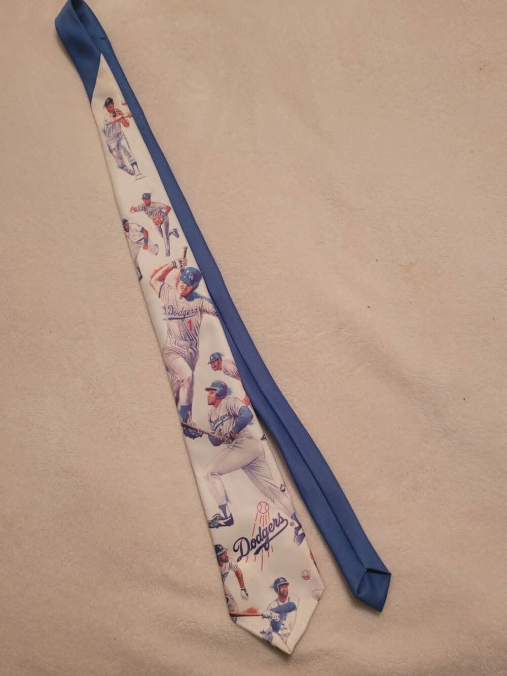 1991 vintage Ralph Marlin Los Angeles Dodgers baseball necktie